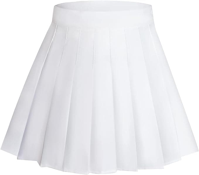 Pleated White Skirt