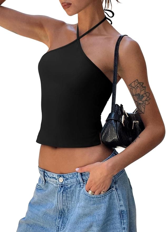 Camisole Tank Tops Criss Cross Halter Top