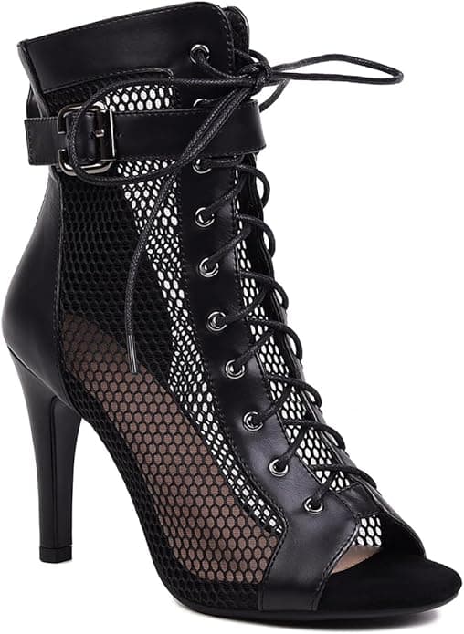 Mesh Sandals Peep Toe High Top Sandals