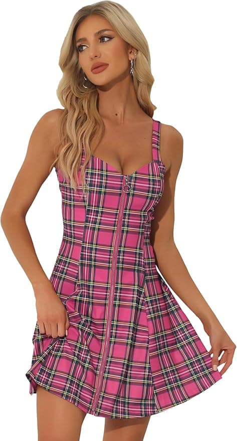 Women's Plaid Tube Dress
