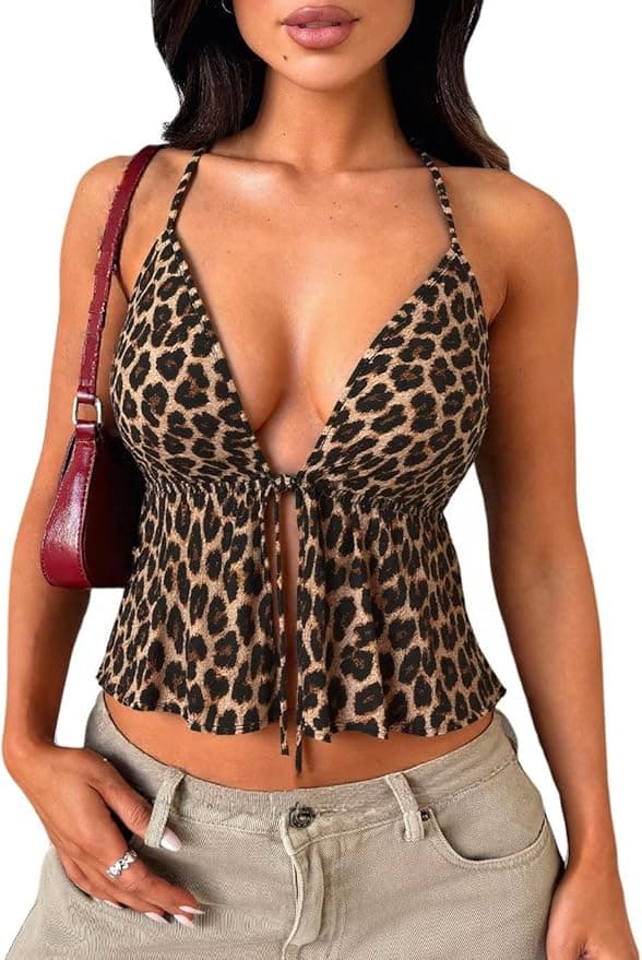 Leopard Halter Top